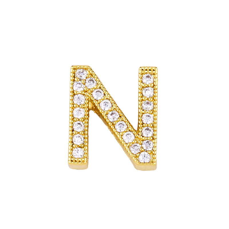 Wholesale 26 English Alphabets Gold-plated Necklaces with Diamonds
